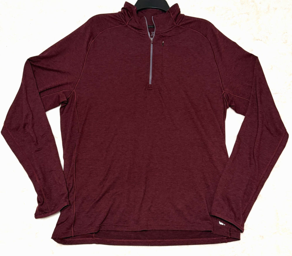 VRST Mens Size L Burgundy Maroon Athletic 1/4 Zip Pullover Long Sleeve Shirt